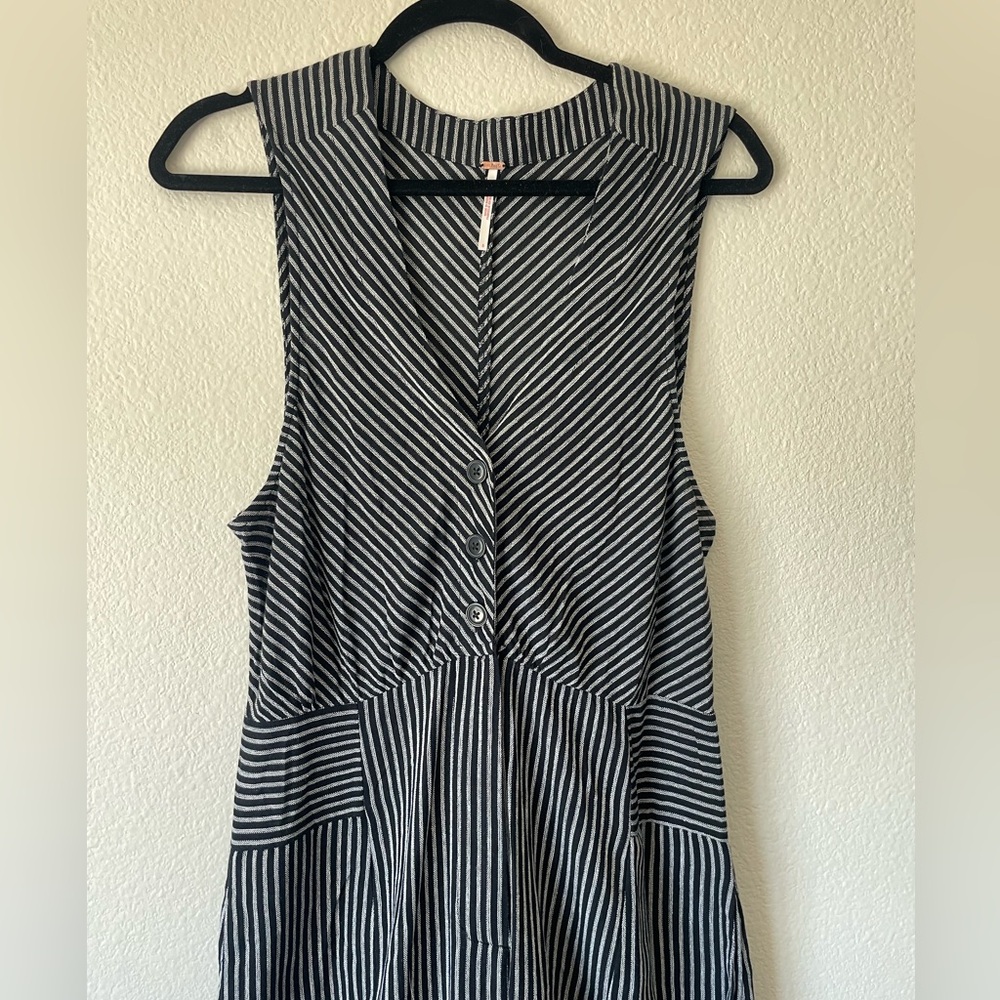Free People Striped Sleeveless Jumpsuit